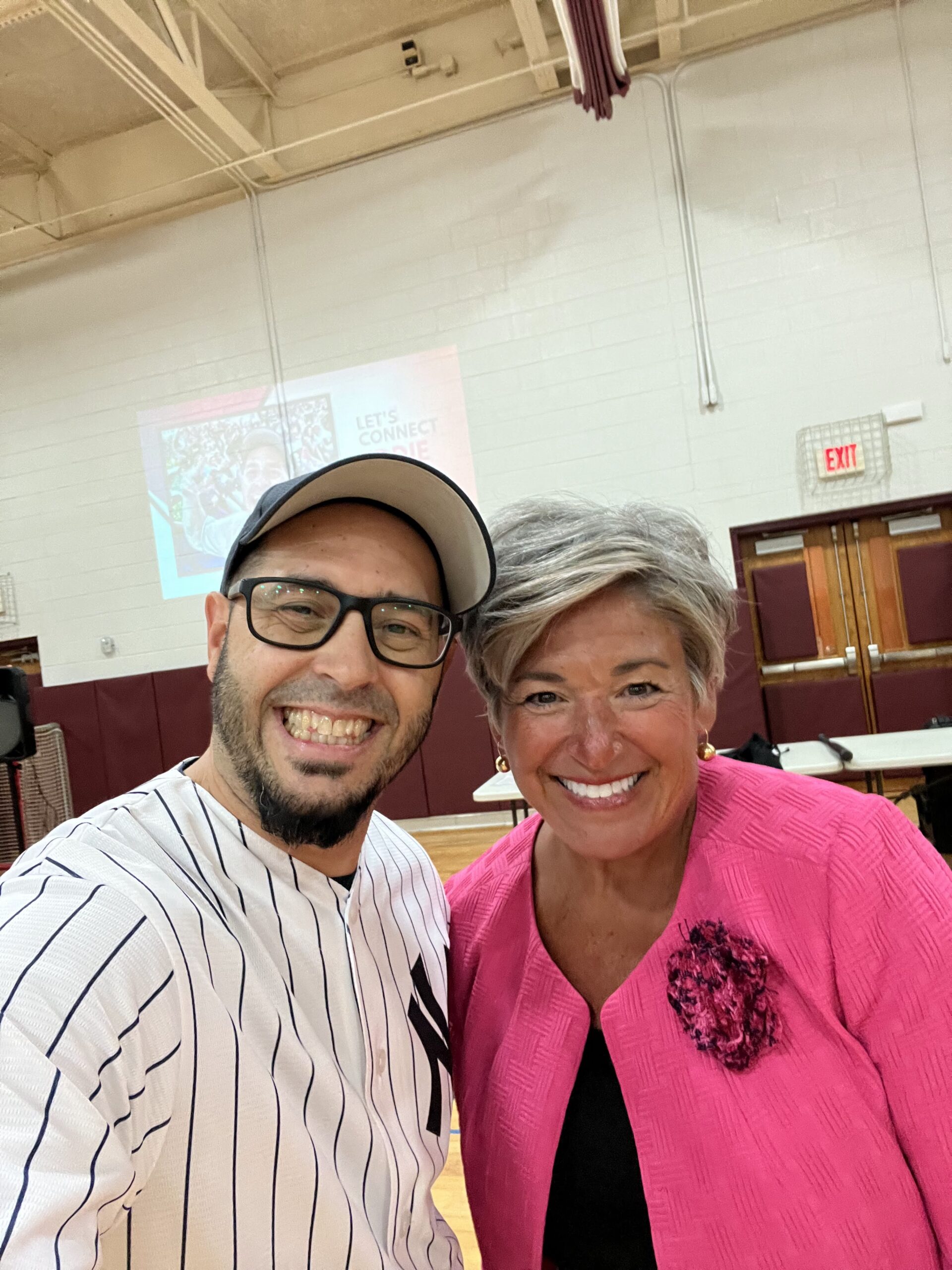 Motivational Youth Speaker Eddie Cortes and Principal Darlene Noel of Phillipsburg Elementary School